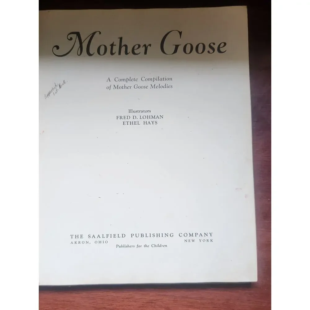 Vintage 1941 Mother Goose Book Saalfield Ethel Hays Illustrated